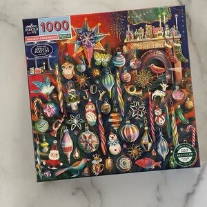 Eeboo Holiday Ornaments 1000 Piece Christmas Jigsaw Puzzle